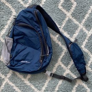 Never used Eddie Bauer side strap backpack